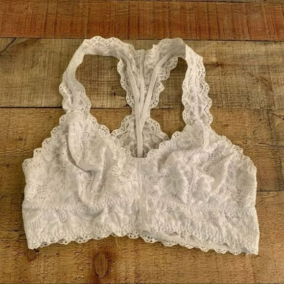 Felina womens size medium white stretch lace cute bralette - Picture 1 of 6
